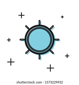 Black Sun icon isolated on white background.  Vector Illustration