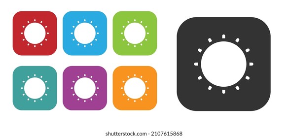 Black Sun icon isolated on white background. Set icons colorful. Vector