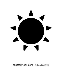 Black sun icon. Trendy vector summer symbol for website design. 