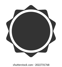 Ilustración vectorial de icono solar aislada en fondo blanco. Silhouette del sol.