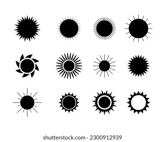 Black Sun Silhouette Icon Symbol