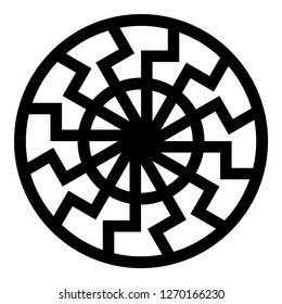 Black sun symbol icon black color