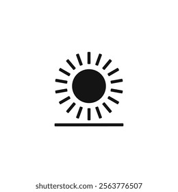 Black sun. Vector icon of solar energy. Sun rays. Ecology logo. Alternative energy. Vector illustration.