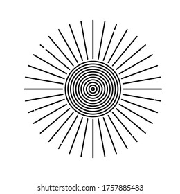 The black Sun in the white background