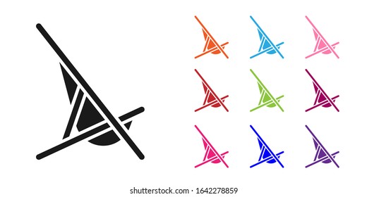 Black Sunbed icon isolated on white background. Set icons colorful. Vector Illustration