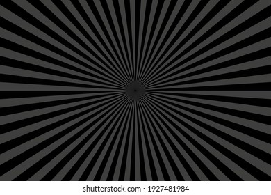 Black Sunburst Pattern Background. Ray Star Burst. Rays Radial Geometric Vector Illustration