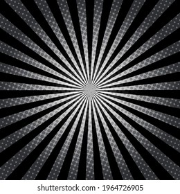 Black Sunburst Pattern Background. Sunburst with rays background. Vector illustration. Black radial background. Halftone background.
