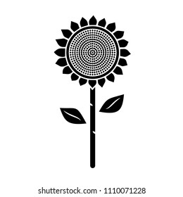 Black Sunflower icon, vector illustration