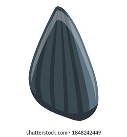 Black sunflower seed icon. Isometric of black sunflower seed vector icon for web design isolated on white background