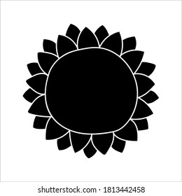 Black sunflower vector  icon for  design. Sunflower isolated on white background.