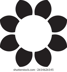 A black sunflower vector symbol