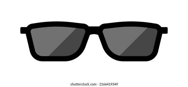 Vidrio negro. Icono de lentes. Vector.