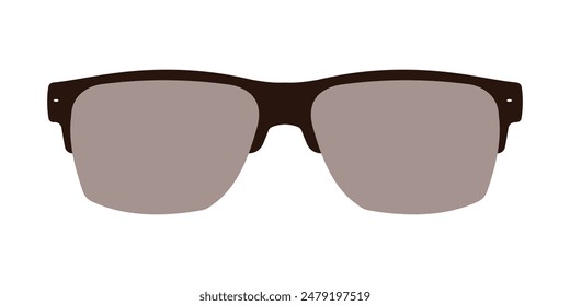 Black sunglass, means glasses silhouette and retro eyewear icon. Sunglasses icon. Eyeglasses design on white background. Vector illustration. eps 10