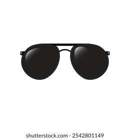  black sunglasses cartoon icon on white background. clip art sunglasses