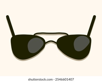 Black sunglasses close-up. Accessories, beauty and fashion. Vector illustration