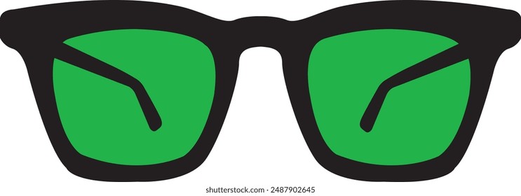 Black Sunglasses with Green colored lenses
