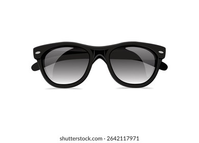 Black sunglasses icon with gradient lens, modern and stylish eyewear for male or female.
