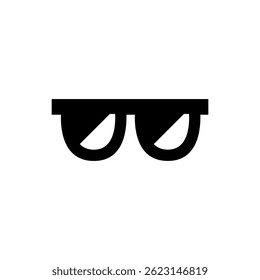Black sunglasses icon representing coolness and style in fashion design