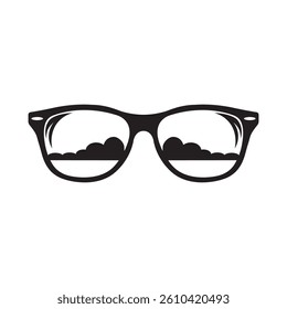 black sunglasses icon vector element design template