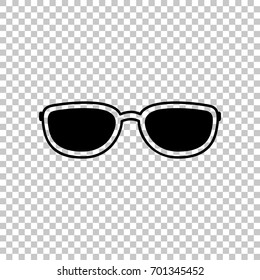 Black sunglasses icon. Vector. Flat style black icon on transparent back.