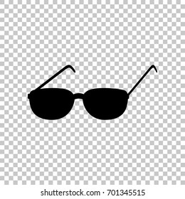 Black sunglasses icon. Vector. Flat style black icon on transparent back.