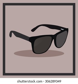 A black sunglasses in illustration style.