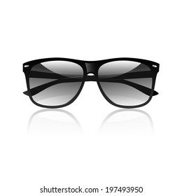 Black sunglasses isolated on white background