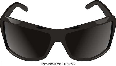 black sunglasses isolated on withe background