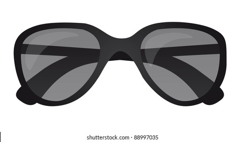 black sunglasses isolated over white background. vector