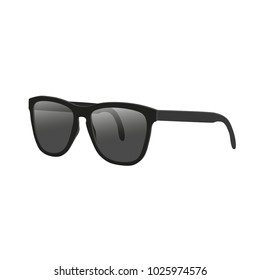 Black Sunglasses Isolated Vector Illustration Side View