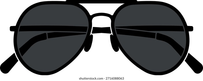 Gafas de sol negras aisladas sin fondo.