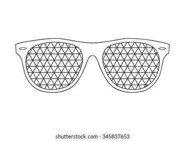 Black sunglasses on white background. Doodle style. Hand drawn eyeglass. It can be used for card, postcard, poster, wallpaper, textile design, fabric design, cover, banner, sticker, t-shirt design.