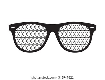 Black sunglasses on white background. Doodle style. Hand drawn eyeglass. It can be used for card, postcard, poster, wallpaper, textile design, fabric design, cover, banner, sticker, t-shirt design.