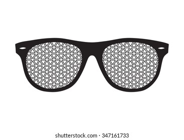 Black sunglasses on white background. Doodle style. Hand drawn eyeglass. It can be used for card, postcard, poster, wallpaper, textile design, fabric design, cover, banner, sticker, t-shirt design.