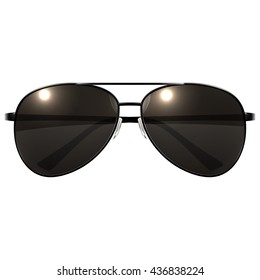 Black Sunglasses on a white background. Vector Illustration