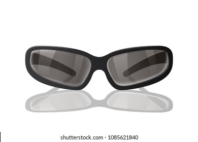 Black sunglasses to protect from the sun. Beauty vector illustration.