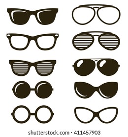 black sunglasses set - Shutterstock ID 411457903