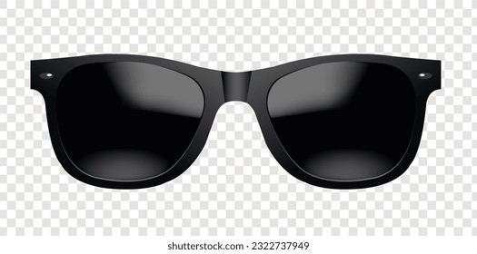 Gafas De Sol Negras Y Fondo Transparente Con Malla Gradiente, Ilustración Vectorial