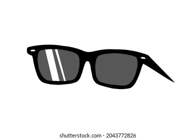 Black sunglasses vector design, 2D Illustration of Vector Glasses