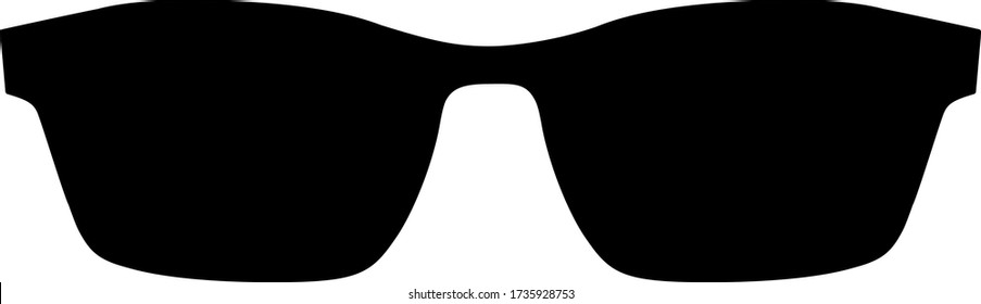 Black sunglasses vector icon. Illustration flat style, silhouette isolated on white background.
