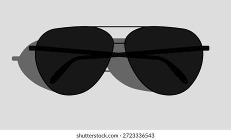 Schwarze Sonnenbrille, Vektorgrafik. Isolierte Sonnenbrillen-Illustration mit Schatten.