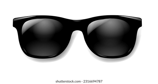 Black Sunglasses With White Background With Gradient Mesh, Vector Illustration