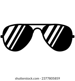 Black Sunglasses with White Reflection Vector