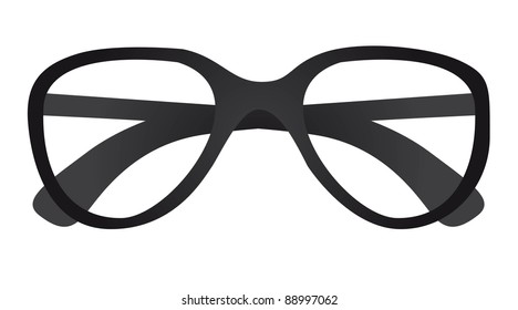 black sunglasses without lens isolated over white background. vector