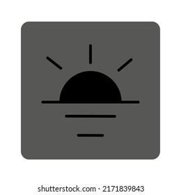 black sunrise gray icon. Abstract sunrise gray icon. Vector illustration. stock image.