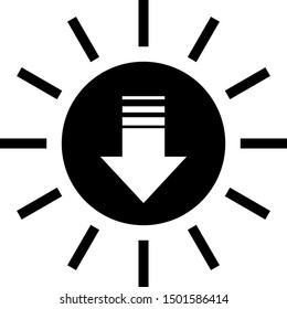 Black Sunset icon isolated on white background.  Vector Illustration
