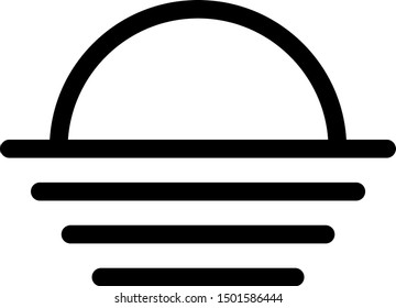 Black Sunset icon isolated on white background.  Vector Illustration