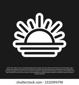 Black Sunset icon isolated on black background.  Vector Illustration