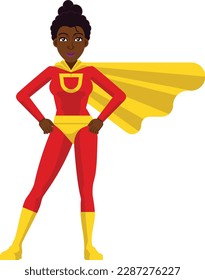 A black super hero woman character cartoon illustration