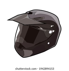 Black supermoto helmet vector image
